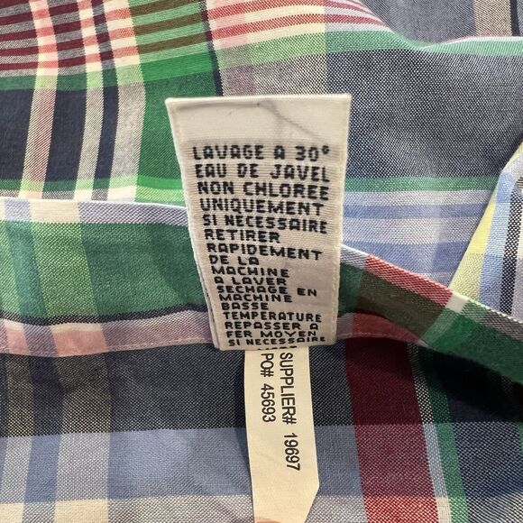 Polo Ralph Lauren Long Sleeve Plaid Preppy Vintage  Button Down Blue Madras Pony - Picture 7 of 8